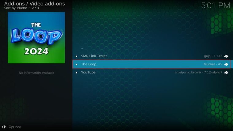 The Loop kodi addon